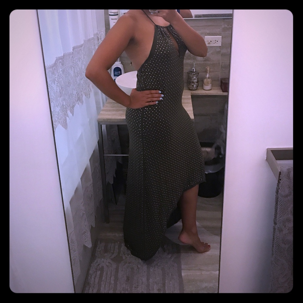 Haute Hippie Sparkle High-Low Halter / S