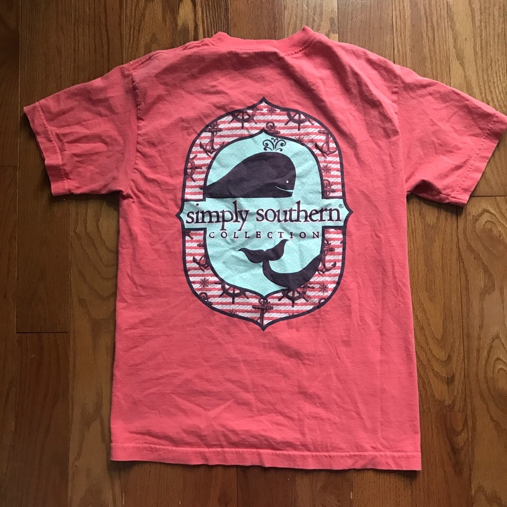 Simply Southern Pink Whale and Anchor Tee