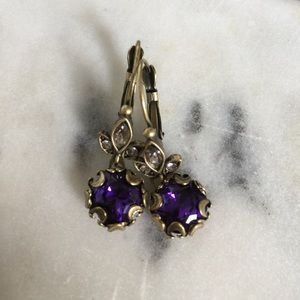 Purple & Gold Earrings