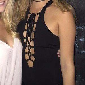 LF lace up body suit