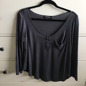 relaxed blue grey urban outfitters top