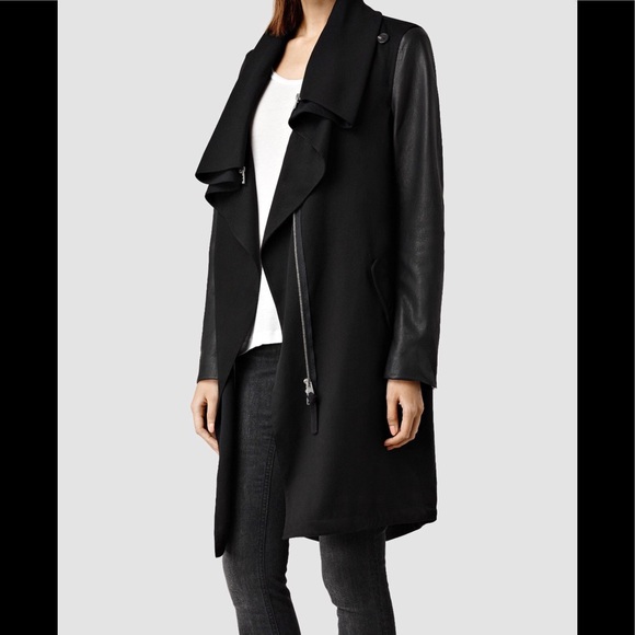 HP All Saints Luna parka leather sleeves Sold - Picture 2 of 4