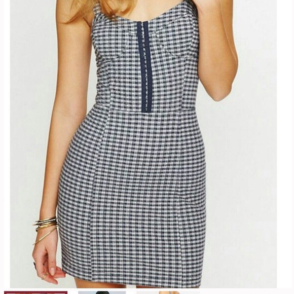 Free People Dresses & Skirts - Free People Navy Gingham Mini Dress