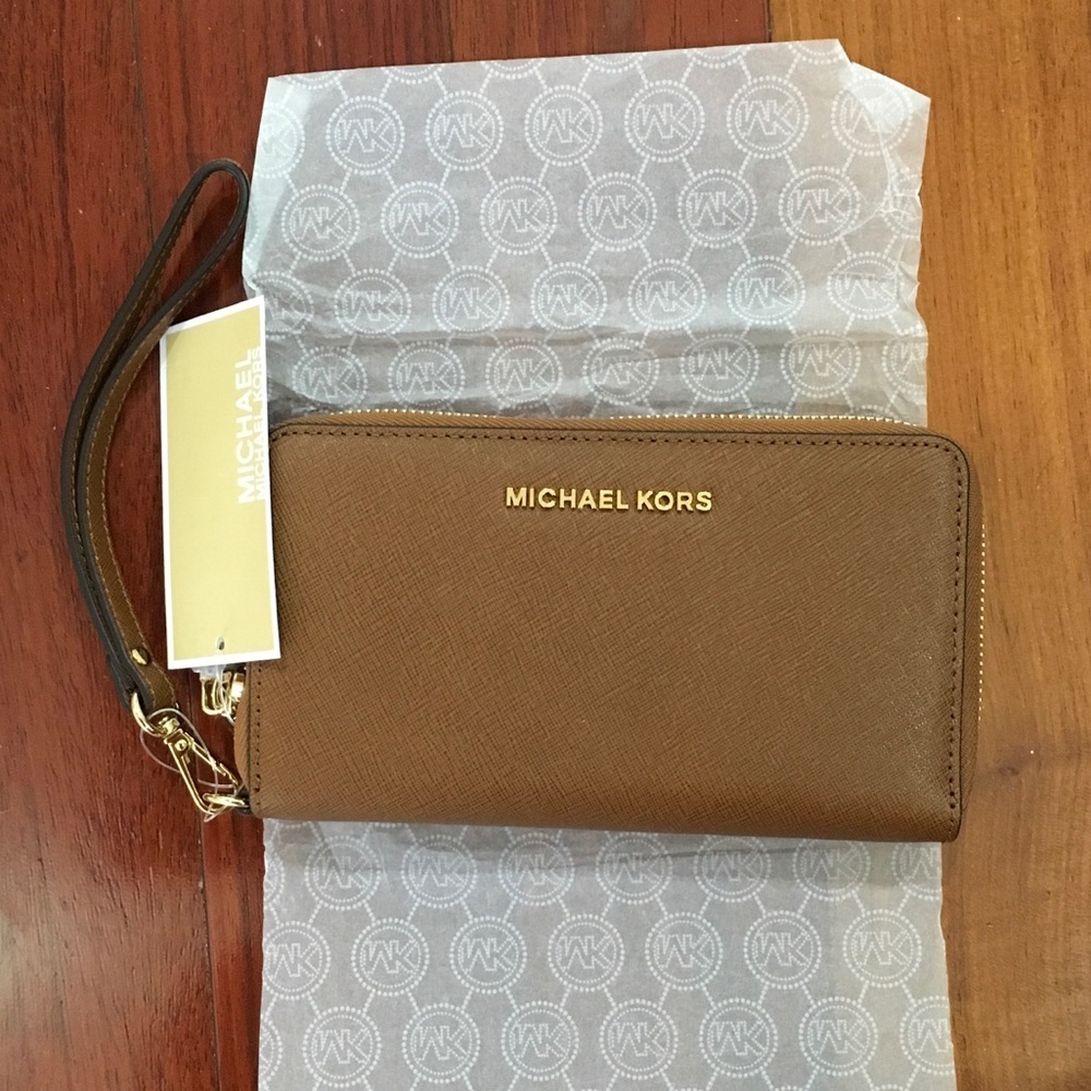 Brown Michael Kors Travel Clutch