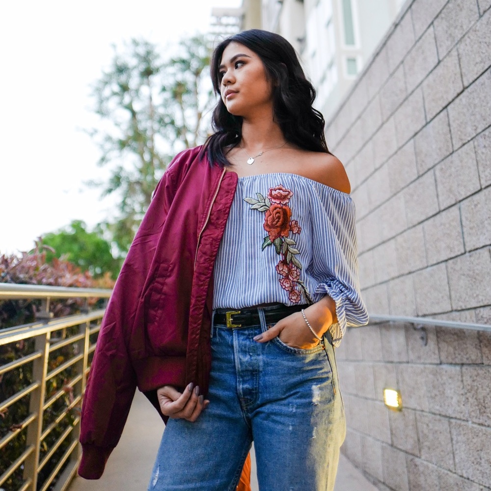 BURGUNDY WINE bomber jacket 🔥