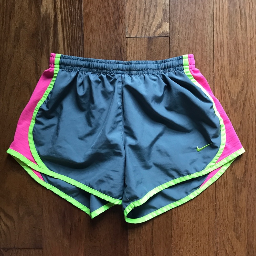 Gray and Neon w/ Pink Nike Tempo Running Shorts