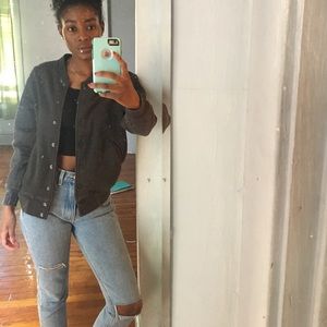 American Apparel heavy terry charcoal grey jacket