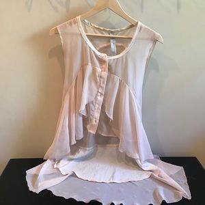 FREE PEOPLE sheer pink top