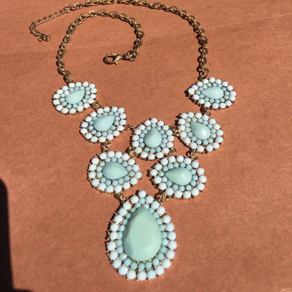 Light blue statement necklace