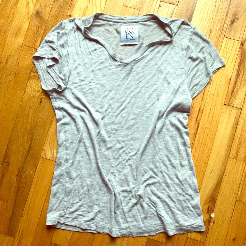 Zoe Karssen Loose Fit V Neck Tee - grey