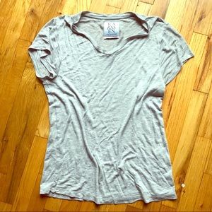 Zoe Karssen Loose Fit V Neck Tee - grey