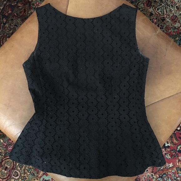 kate spade Tops - Peplum 'Tatiana' Top eyelet black vneck