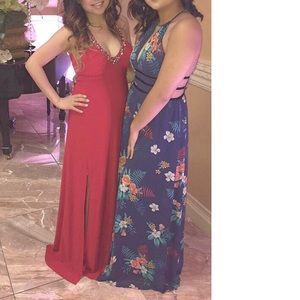 Express Tropical cut-out dress