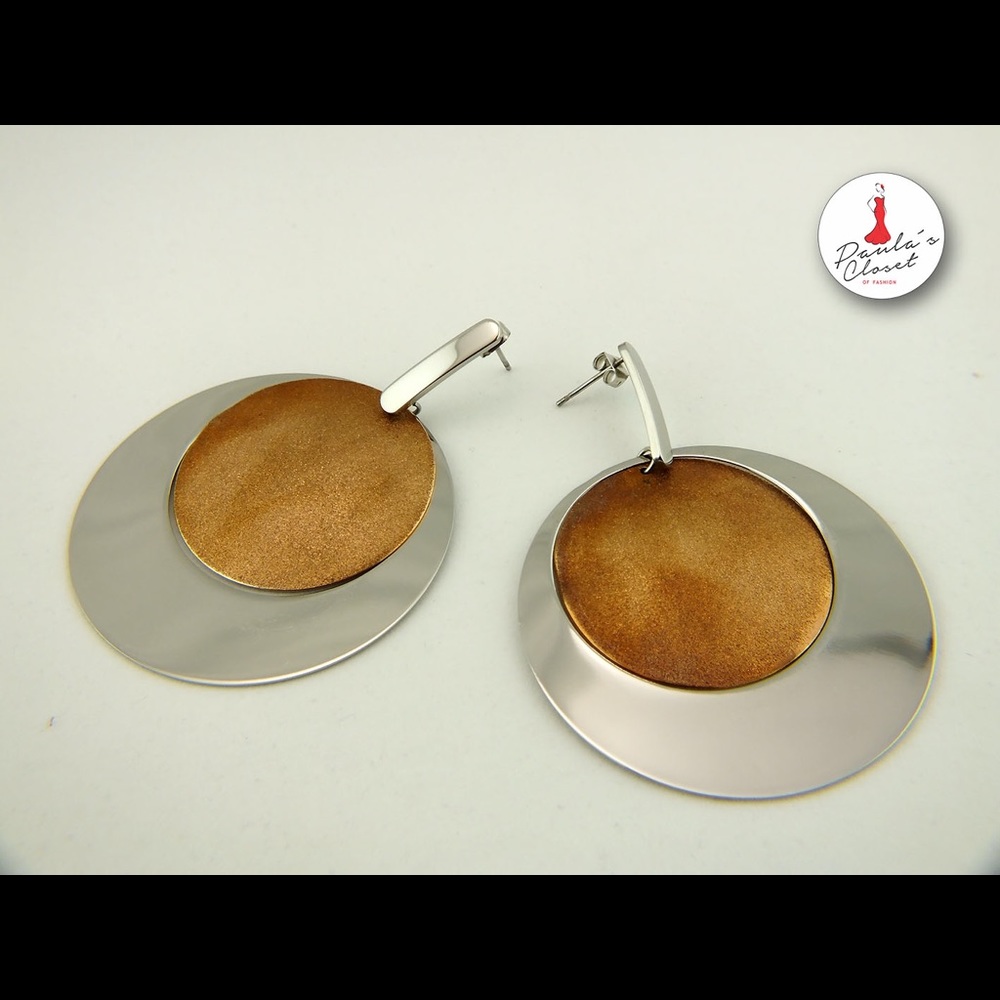 Sterling silver Two tones earrings