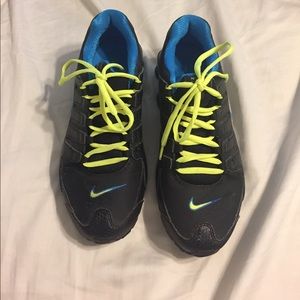 Blue and Yellow Nike Shox