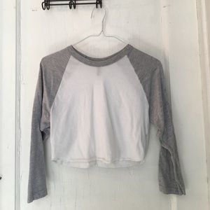 American Apparel 3/4 sleeve raglan baseball crop