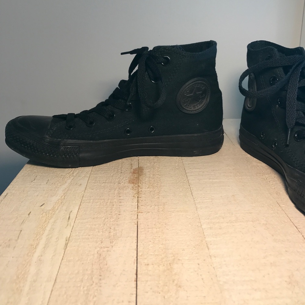 All black high top converse