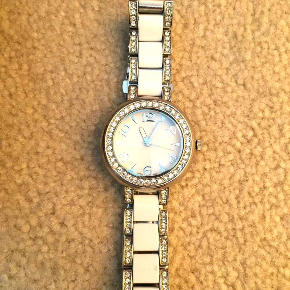 White and Silver Wrist Watch