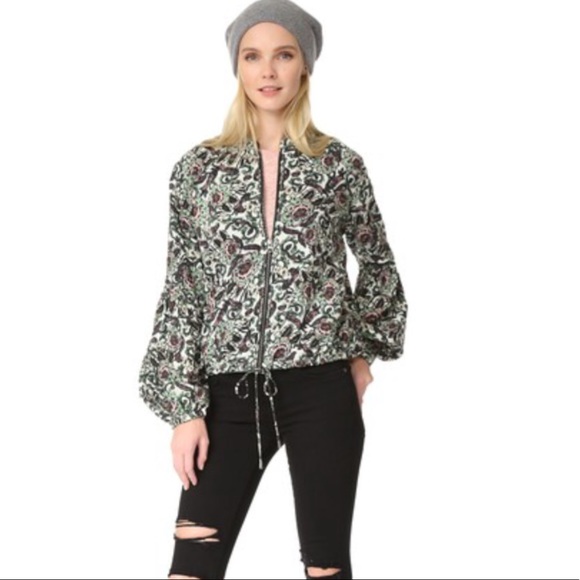 NWT Free People Balloon Sleeve Jacket in Mint - Picture 4 of 8