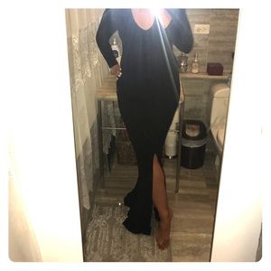 Alice + Olivia 3/4 Sleeve Maxi - BLK/NVY - 4