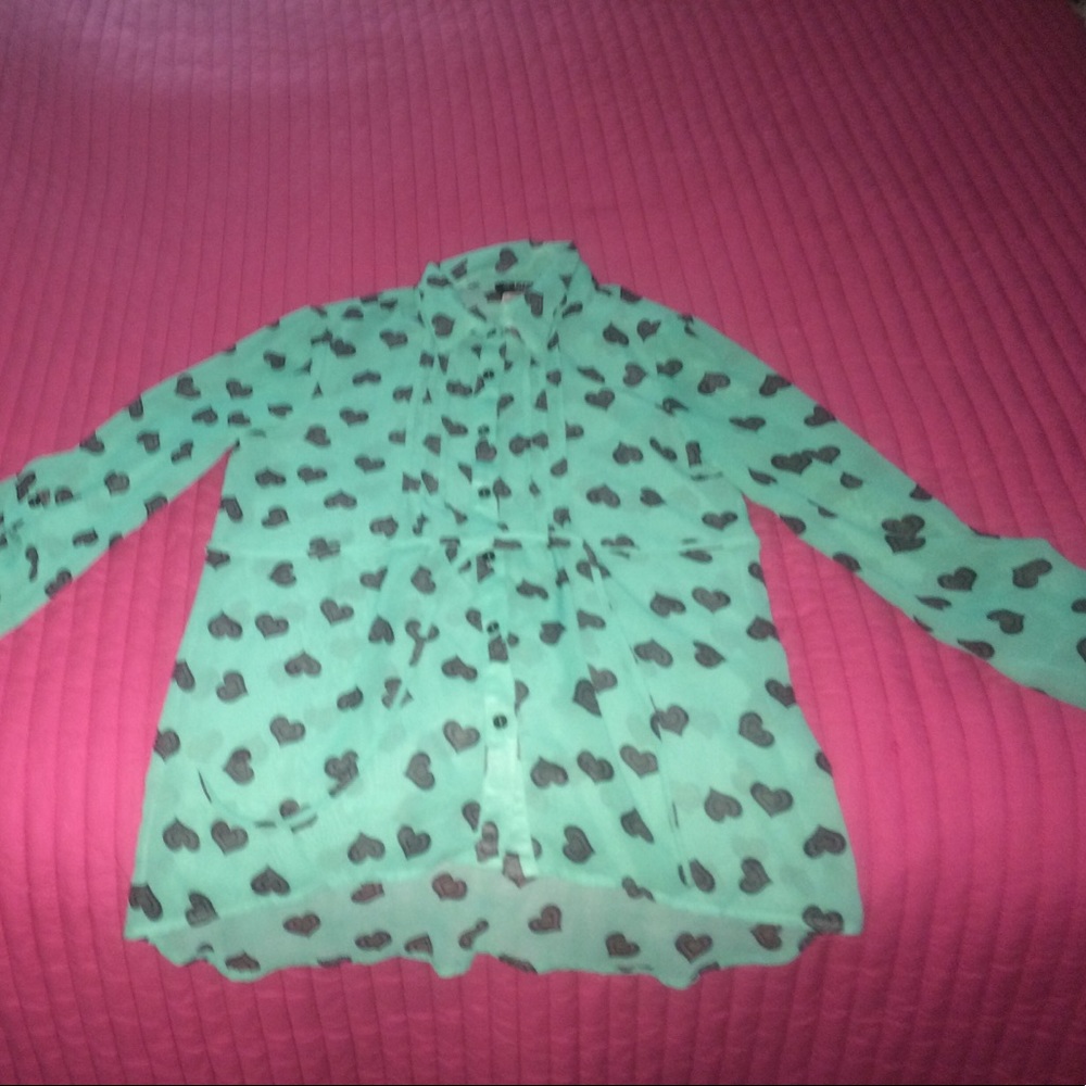 2-Hip greenish button down shirt