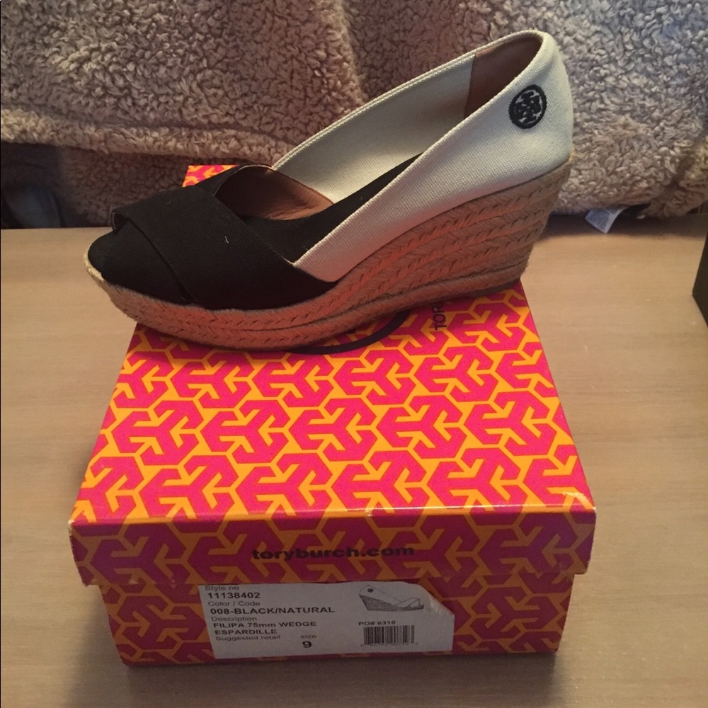 Tory Burch FILIPA 75mm Wedge Espadrilles Size 9