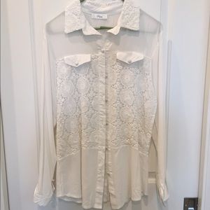 White blouse with lace accents