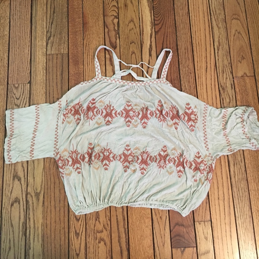 Free People crocheted tribal patterned top