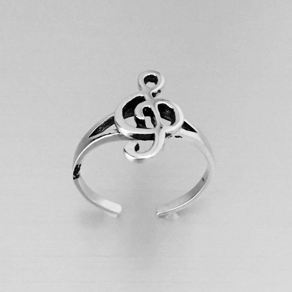 Sterling Silver Music Note Toe Ring - image 2