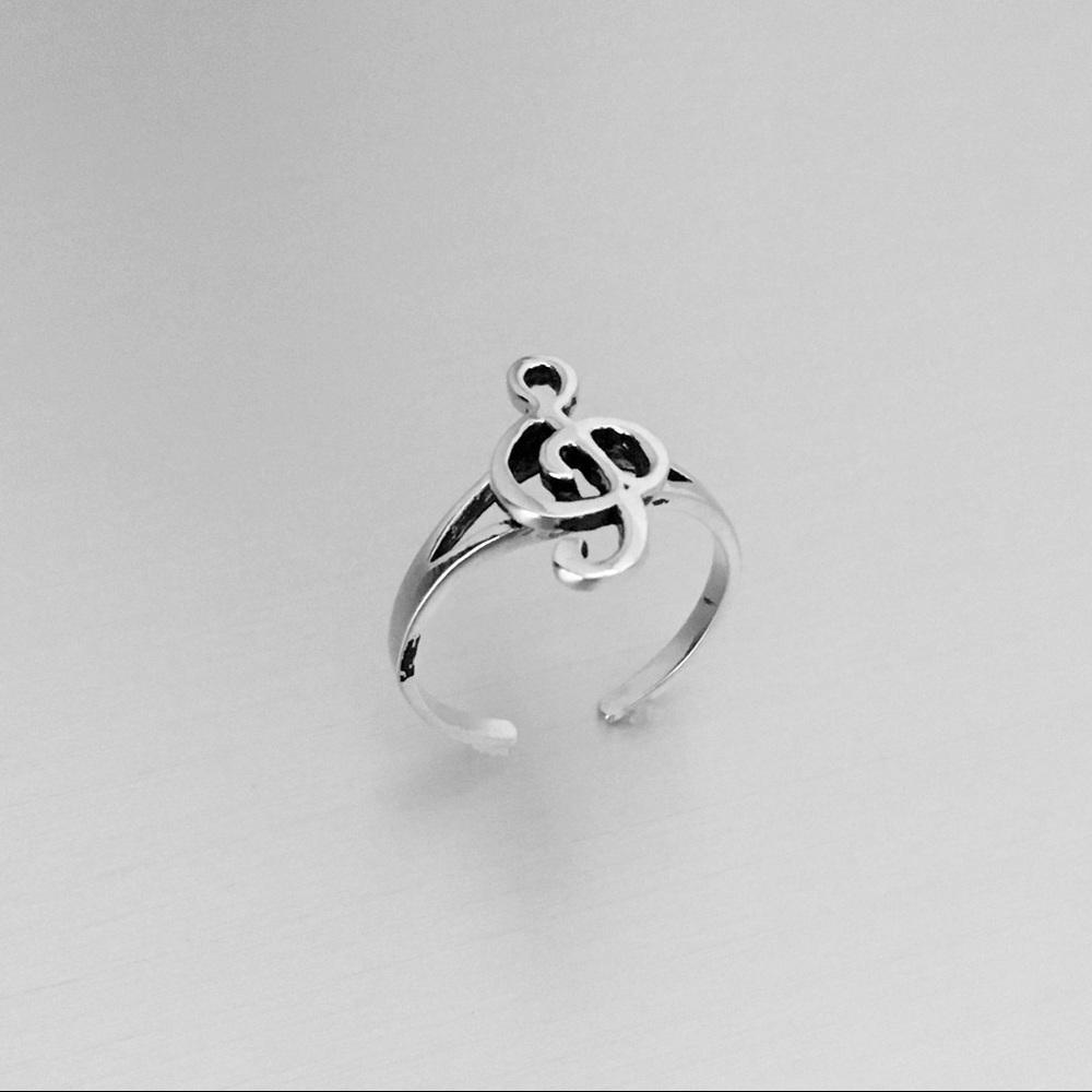 Sterling Silver Music Note Toe Ring - image 4