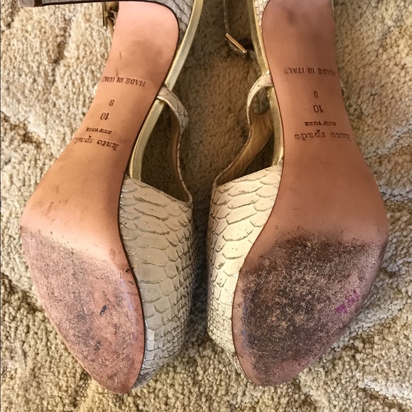 EUC Kate Spade NY Cream/metallic Platform Heels - Picture 4 of 6