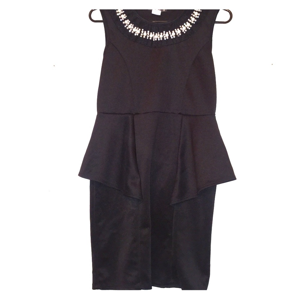 LBD Black peplum cocktail dress