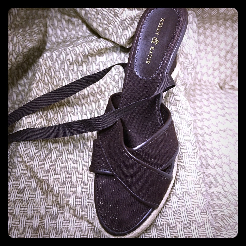 Kellie and Kate Ribbon lace up espadrille wedges