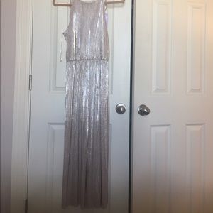 Karlie cropped pleated metallic jumpsuit Sz small