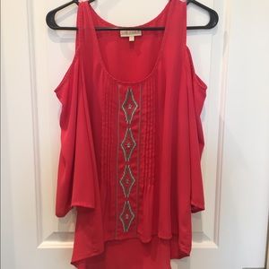 Coral blouse