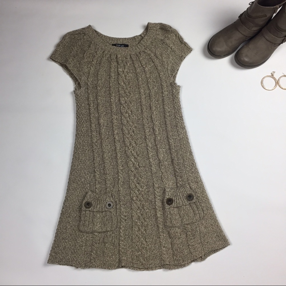 Style & Co sweater dress SZ S with button pockets