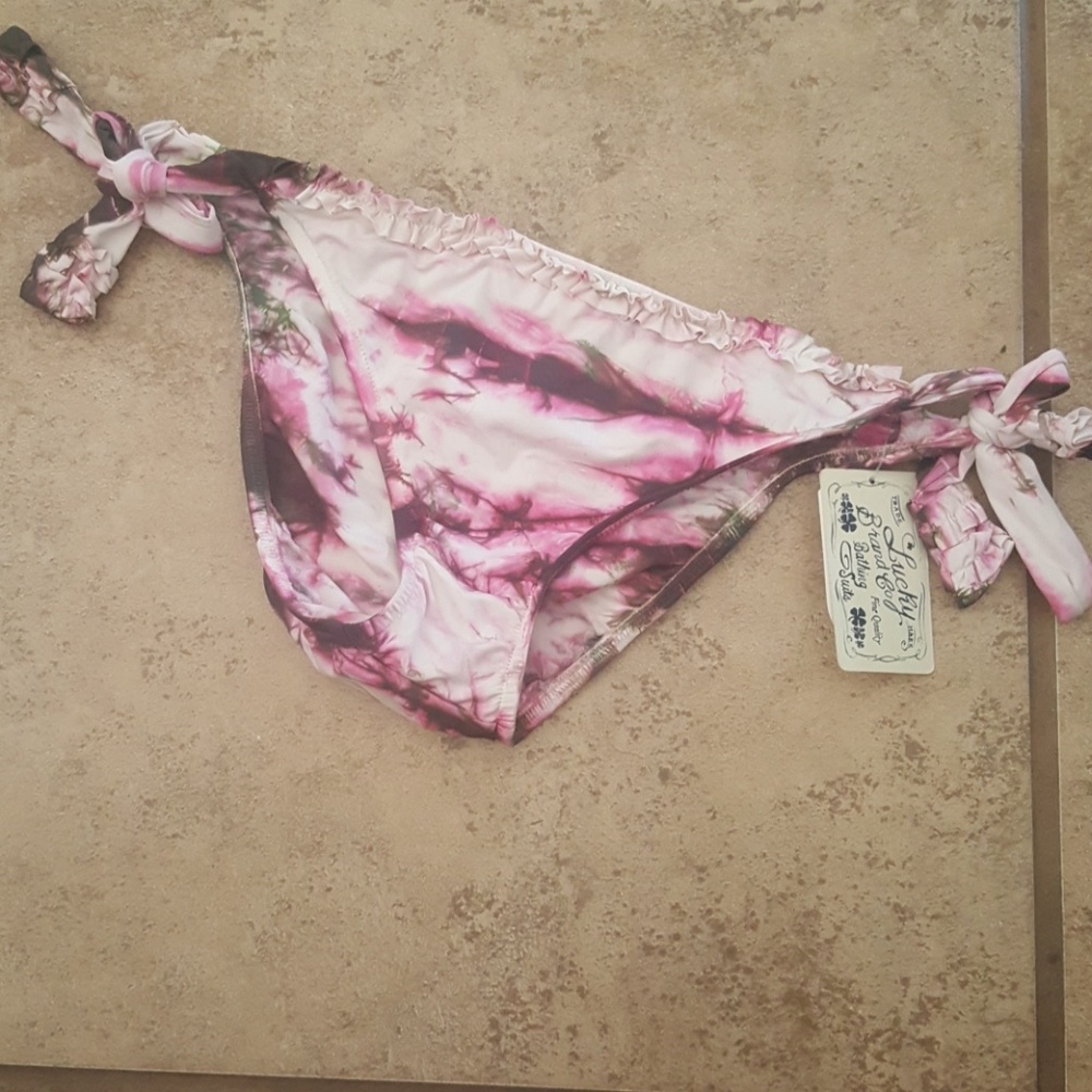 Lucky Brand Tie-Dye Ruffle Tie Waist Large NWT