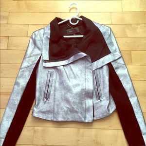 Silver and black jacket