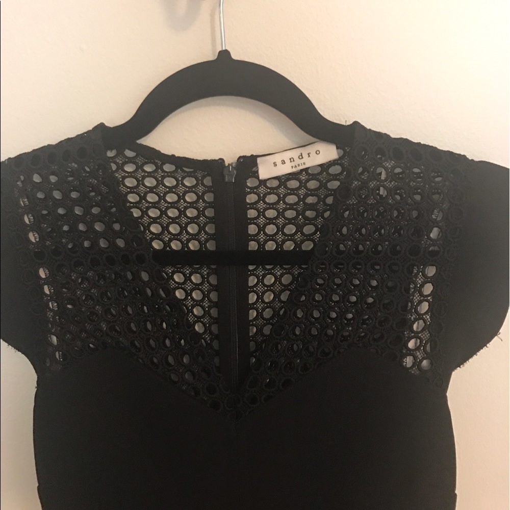 Sandro black scuba material dress (size 3) - Picture 2 of 3