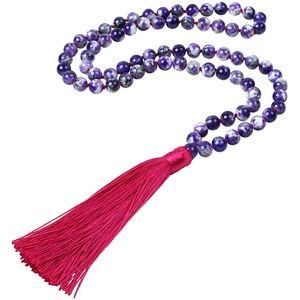 Amrita Singh Pink and Purple Tassel Necklace