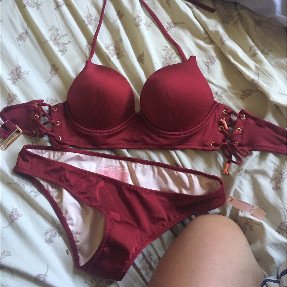 VS Burgundy Bombshell Bikini 34A