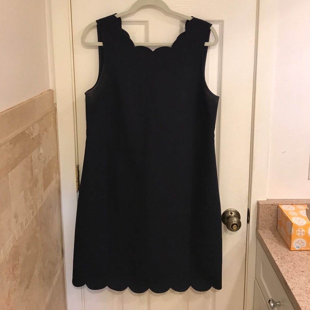 J.Crew Navy Scalloped Dress!!