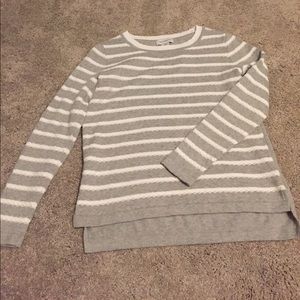 Grey and White Striped Liz Claiborne Sweater