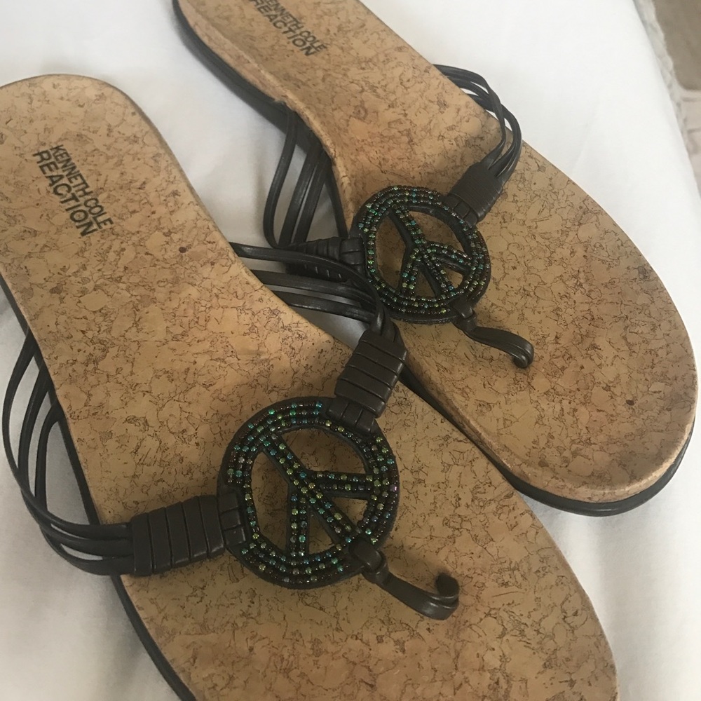 Peace sign sandals