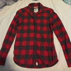 Grey and red American Eagle flannel