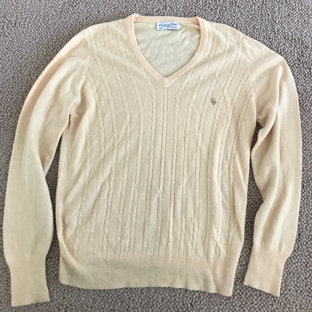 Christian Dior Pale Yellow Womens M Sweater