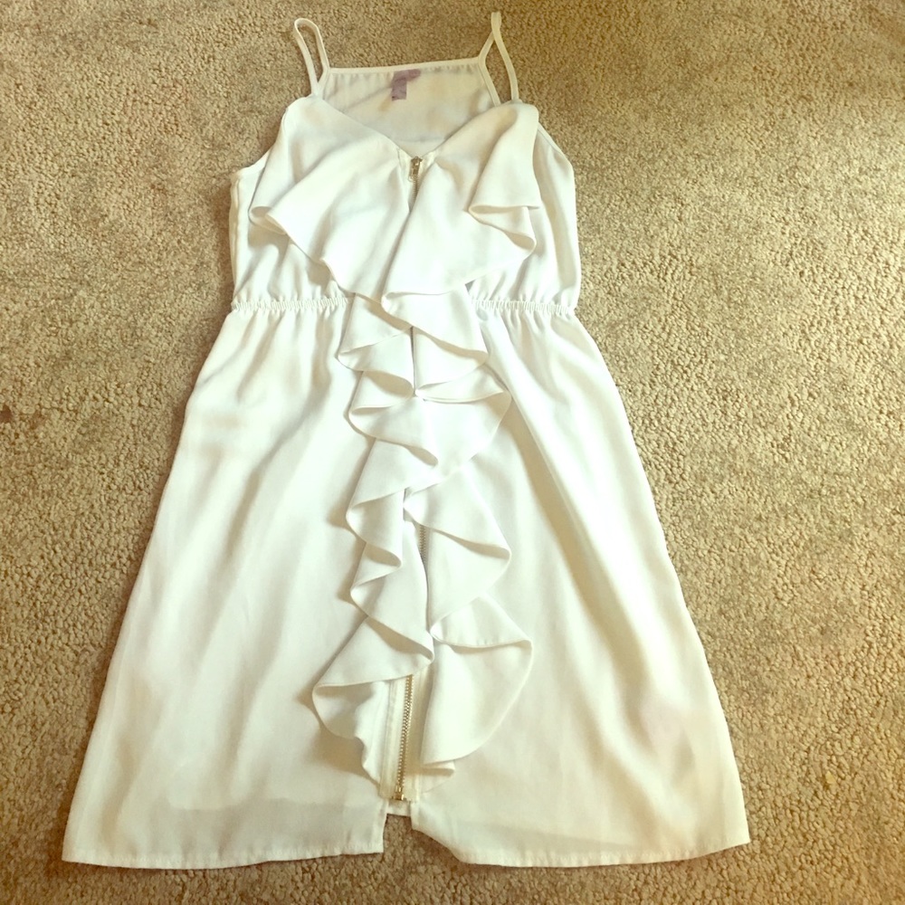 Francesca's Collection White Frill Dress