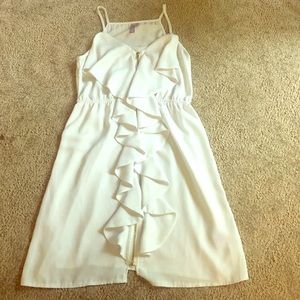 Francesca's Collection White Frill Dress