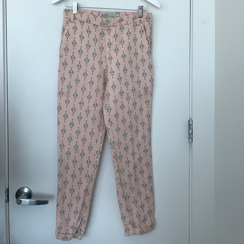 Sand Pink Printed Summer Trousers