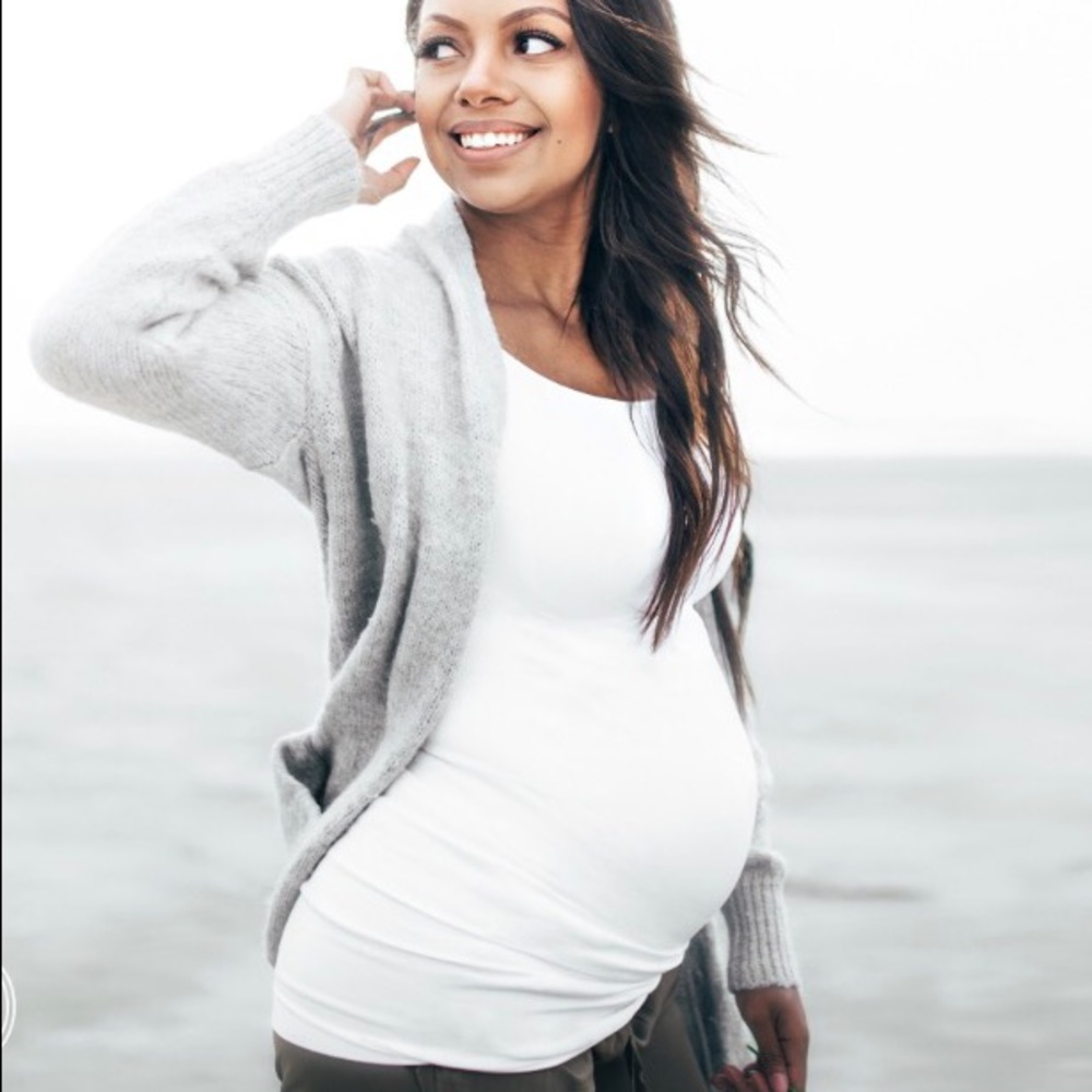 Blanqi White Maternity Belly Support Tank